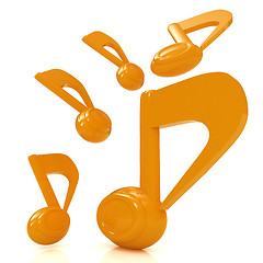 Image showing Yellow music notes. 3d render