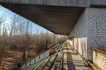 Image showing Part of the Abandoned stadium in Pripyat, Chernobyl Exclusion Zone 2019