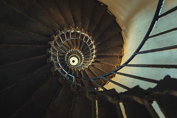 Image showing Spiral staircase going upwards