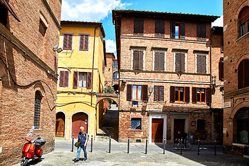 Image showing Street view of Siena, Italy