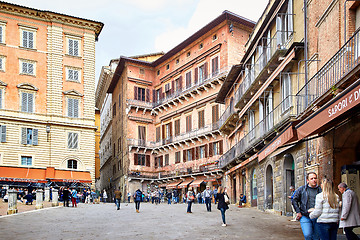 Image showing View of Piazza del Campo square in Siena