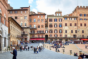 Image showing View of Piazza del Campo square in Siena