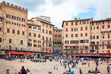 Image showing View of Piazza del Campo square in Siena