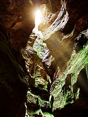 Image showing Light streaming into a canyon at Newnes