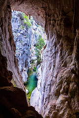 Image showing The Tinted Cave offers a window out to the Mares Forest Creek Canyon