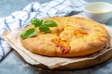 Image showing Traditional Georgian closed pie with cheese.