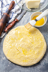 Image showing Traditional cheese pie (khachapuri). Caucasian cuisine.