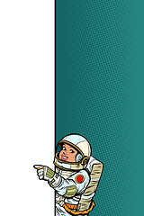 Image showing girl daughter child astronaut. Point to copy space poster