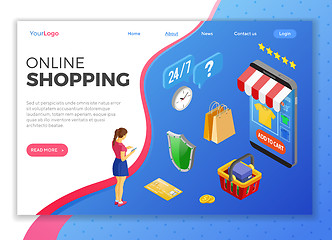 Image showing Internet Shopping Online Payments Isometric Concept