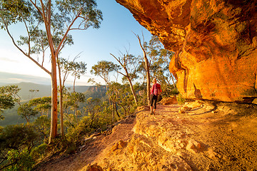 Image showing Afternoon hike around the sandsttone cliffs of Blue Mountains