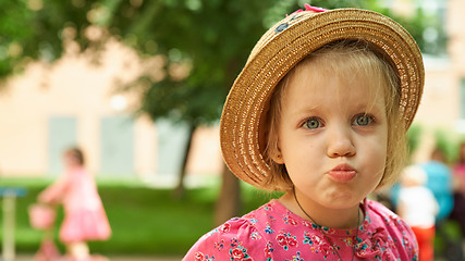 Image showing Portrait of a sad little girl