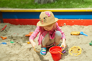 Image showing Child on playground in summer park