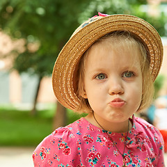 Image showing Portrait of a sad little girl