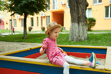 Image showing Child on playground in summer park