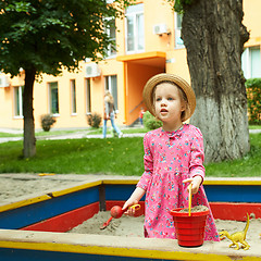 Image showing Child on playground in summer park