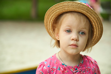 Image showing Portrait of a sad little girl