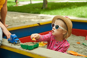 Image showing Child on playground in summer park