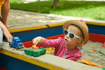 Image showing Child on playground in summer park