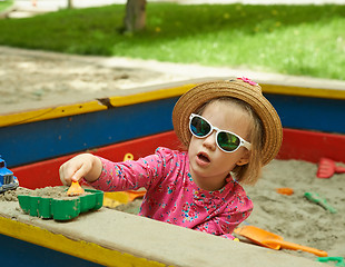 Image showing Child on playground in summer park