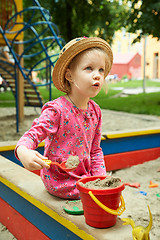 Image showing Child on playground in summer park