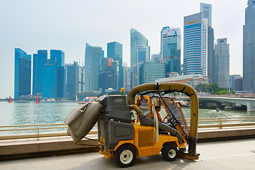 Image showing Cleaning vehicle in Singapore Downtown