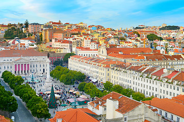 Image showing Rossio square overview. Lisbon, Portugal
