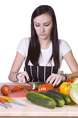 Image showing Cute Teenager Preparing Food