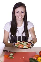 Image showing Cute Teenager Preparing Food