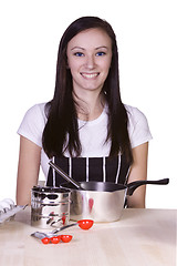 Image showing Beautiful Teenager Preparing Food