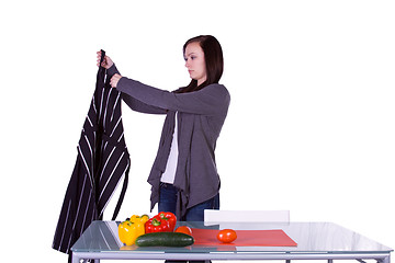 Image showing Beautiful Girl Preparing Food