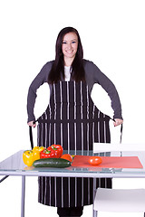 Image showing Beautiful Girl Preparing Food