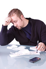 Image showing Young Casual Businessman Working at his Desk