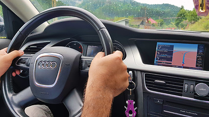 Image showing Car driving using navigation