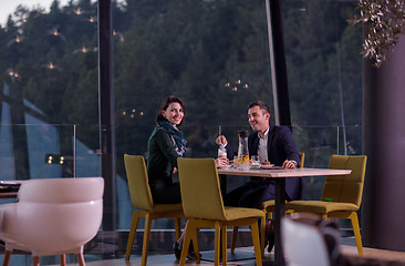 Image showing loving couple enjoying romantic dinner