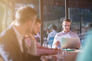 Image showing young business team on meeting at office