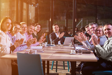 Image showing young business team on meeting at office