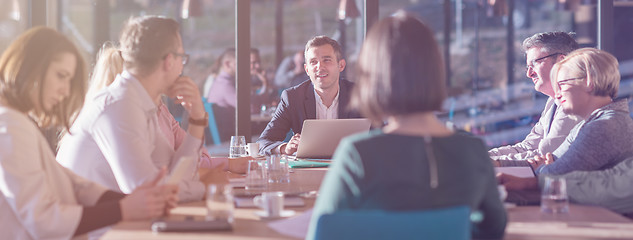 Image showing young business team on meeting at office