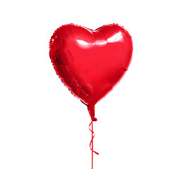 Image showing metallic red heart shaped helium balloon