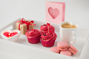 Image showing close up of red sweets for valentines day