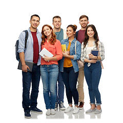 Image showing group of students with books and school bags