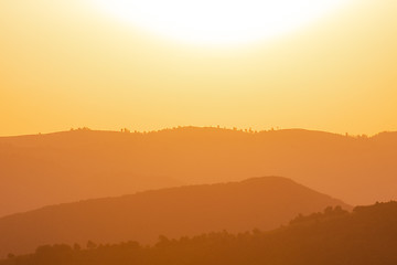 Image showing golden sunset in summer