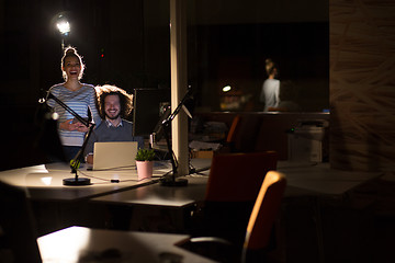 Image showing young designers in the night office