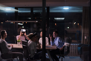 Image showing Multiethnic Business team using virtual reality headset