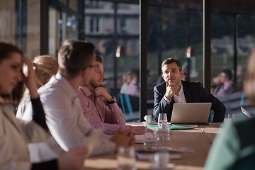 Image showing Business Team At A Meeting at modern office building