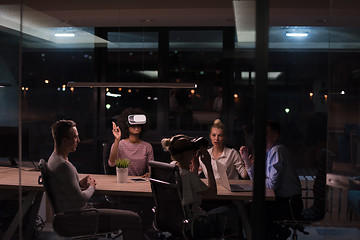 Image showing Multiethnic Business team using virtual reality headset