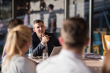 Image showing Business Team At A Meeting at modern office building