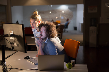 Image showing young designers in the night office