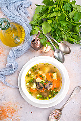 Image showing soup with mushhrooms