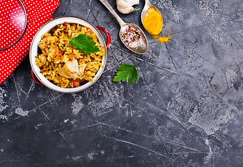 Image showing fried chicken with rice