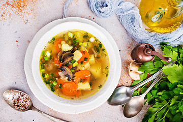 Image showing soup with mushhrooms